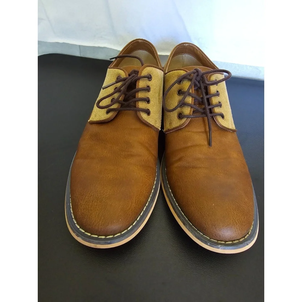 JF J.Ferrar Mens 8M Titus Brown & Beige Oxford Shoes Classic